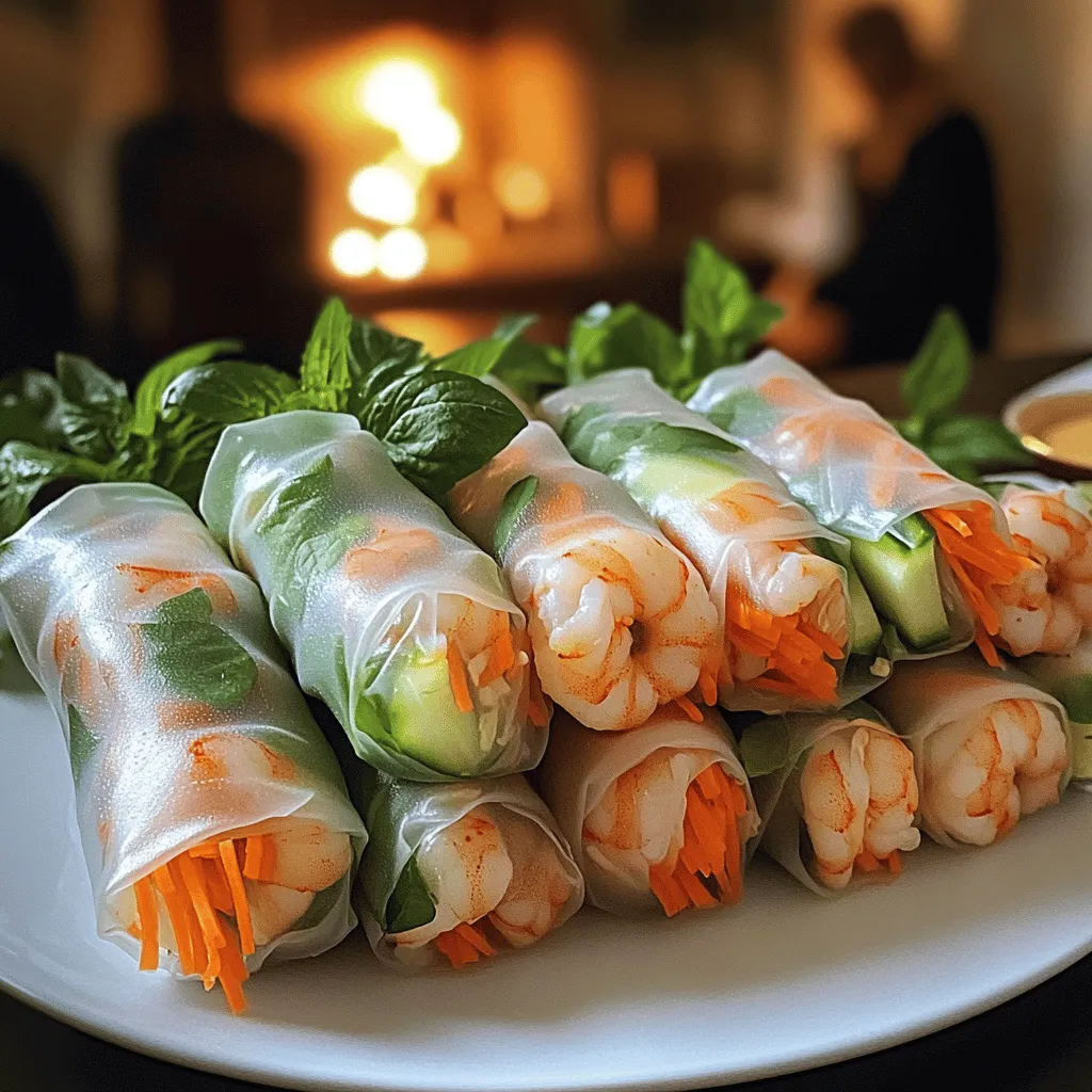 Rouleaux de Printemps aux Crevettes are fresh spring rolls filled with shrimp and veggies. They are also known as rouleaux de printemps frais or rouleaux de printemps vietnamiens. These rolls are light, tasty, and perfect for warm days or gatherings.
