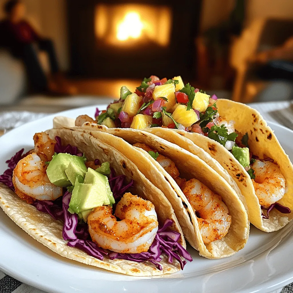 To make tasty shrimp tacos, start with fresh shrimp. You need one pound of shrimp, peeled and deveined. This is the foundation of your shrimp tacos recipe. Next, you need spices to bring flavor to your shrimp. Use one teaspoon of chili powder, one teaspoon of cumin, and one teaspoon of garlic powder. These spices create a great shrimp taco seasoning.