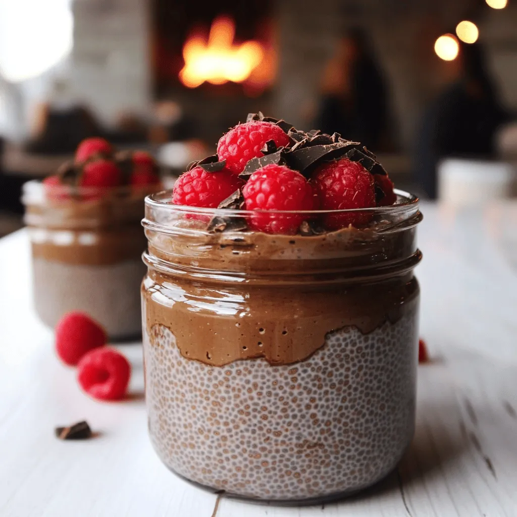 To make chia pudding chocolat framboise, you need a few key ingredients. Start with 1/2 cup of chia seeds. These tiny seeds will swell up and create a thick pudding. Use 2 cups of almond milk, or any non-dairy milk you prefer. This gives the pudding a creamy base. Next, add 1/4 cup of unsweetened cocoa powder for that rich chocolate flavor. Sweeten it up with 1/4 cup of maple syrup or honey. A teaspoon of vanilla extract adds warmth, while a pinch of sea salt enhances all flavors. Finally, include 1 cup of fresh raspberries to add a fruity twist.