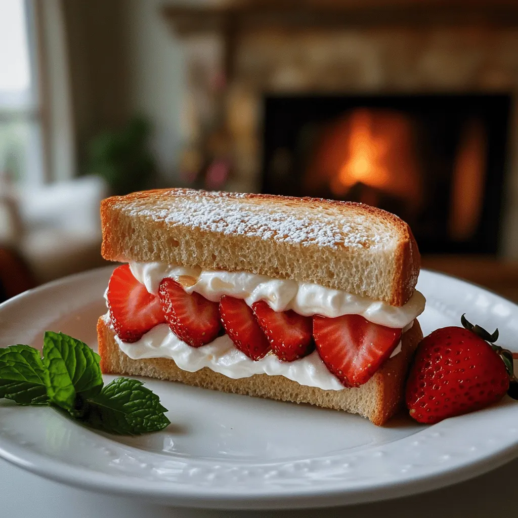 To make a delicious strawberry sando, you need a few key ingredients. The main items are fresh strawberries, sweet cream, and soft bread.