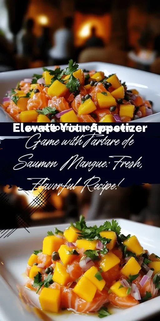 Elevate your appetizer game with a refreshing Tartare de Saumon Mangue! This delightful recipe combines succulent sushi-grade salmon with sweet mango for a burst of tropical flavor. Learn the essential ingredients and simple steps to create this stunning dish that's perfect for gatherings. Don't miss out on exciting variations and tips for enhancing flavors. Click through to discover the full recipe and impress your guests with this gourmet treat!