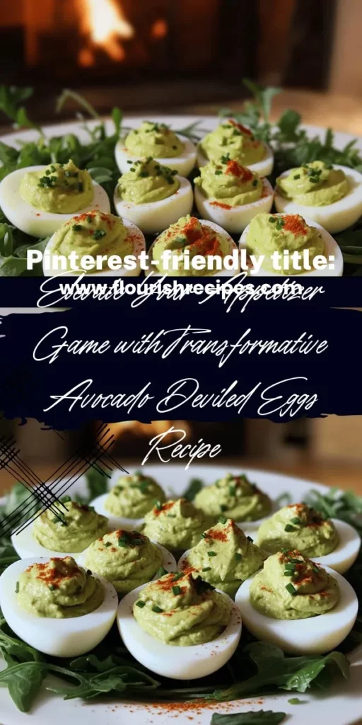 Elevate your appetizer game with this simple avocado deviled eggs recipe! These creamy and delicious bites are perfect for impressing guests at any gathering. Easy to make and packed with flavor, this transformative twist on a classic dish uses ripe avocado for a nutritious and tasty filling. Discover step-by-step instructions, creative variations, and expert tips. Click through to explore the full recipe and make your gatherings unforgettable!