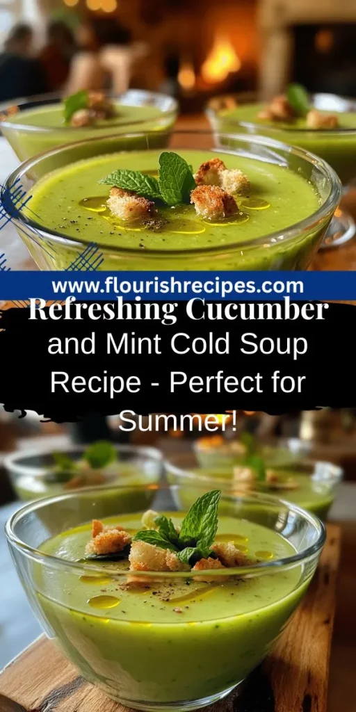 Beat the summer heat with this easy and refreshing Soupe Froide de Concombre et Menthe! This delicious chilled soup combines crispy cucumbers and vibrant mint for a perfect cooler on hot days. Discover the simple ingredients, easy step-by-step instructions, and tips to enhance flavors in this delightful recipe. Click through to explore how to make this nutritious and tasty dish today, and enjoy a refreshing twist on your summer meals!