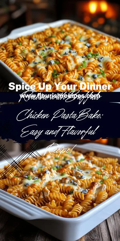Elevate your dinner game with this flavorful Buffalo Chicken Pasta Bake that's easy to whip up any night of the week. Packed with delicious ingredients like rotini pasta, shredded chicken, and creamy sauces, this dish is sure to be a hit! Discover simple steps to customize it to your taste and impress your guests. Ready to savor the goodness? Click through to explore the full recipe and start cooking your unique Buffalo Chicken Pasta Bake today!
