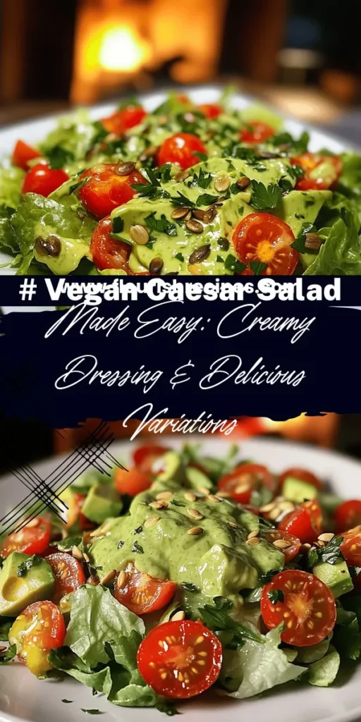 Enjoy the taste of a classic Caesar salad while keeping it vegan with this simple recipe! Learn how to make a creamy Vegan Caesar Salad that's full of flavor and nutrition. Discover essential ingredients, delicious dressing techniques, and exciting variations to elevate your dish. Whether you're meal prepping or looking for a tasty side, this recipe will transform your salad game. Click through to explore all the delicious details and make your own!