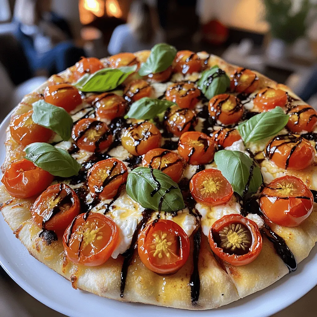 Burrata cheese and cherry tomatoes create a fresh, vibrant mix. The creamy burrata has a rich, buttery taste. It melts in your mouth, making every bite special. On the other hand, cherry tomatoes burst with sweetness and acidity. Their bright flavor balances the creamy texture of the burrata.