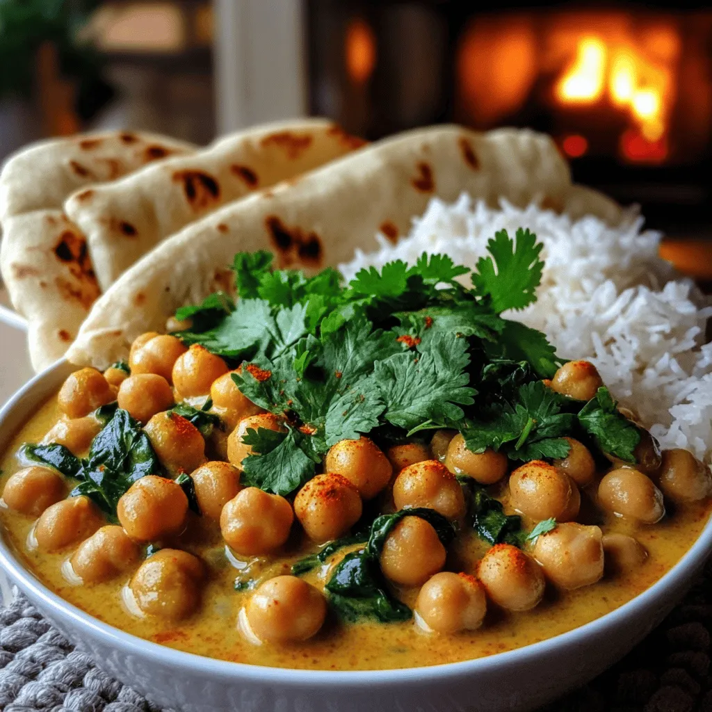 The main ingredients for curry de pois chiches rapide are simple and easy to find. You need two cans of chickpeas. These provide protein and fiber. You also need one can of coconut milk. This adds creaminess and richness to the dish.