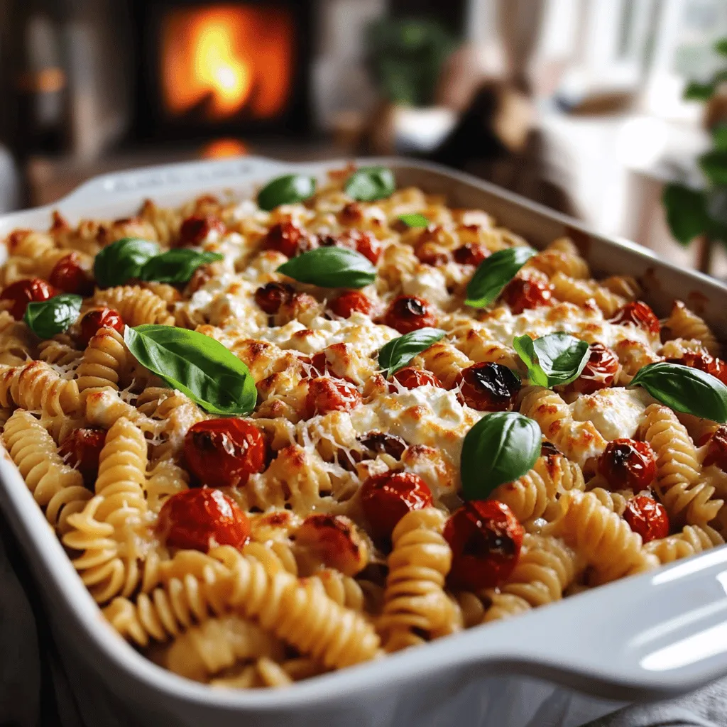 Baked feta pasta is a simple dish that combines baked feta cheese with pasta. This recipe creates a creamy, rich sauce when you mix the melted feta with roasted tomatoes. The blend of flavors and textures makes it a hit among home cooks.