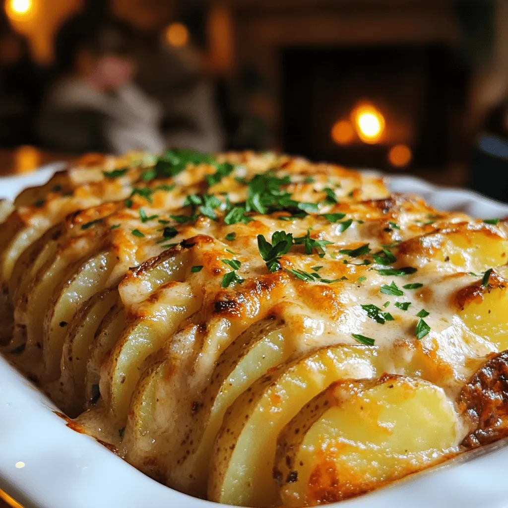 To create a vegan gratin dauphinois, you need some key ingredients. You should start with Yukon Gold potatoes. They are creamy and hold their shape well when cooked. You will need four large potatoes, thinly sliced.