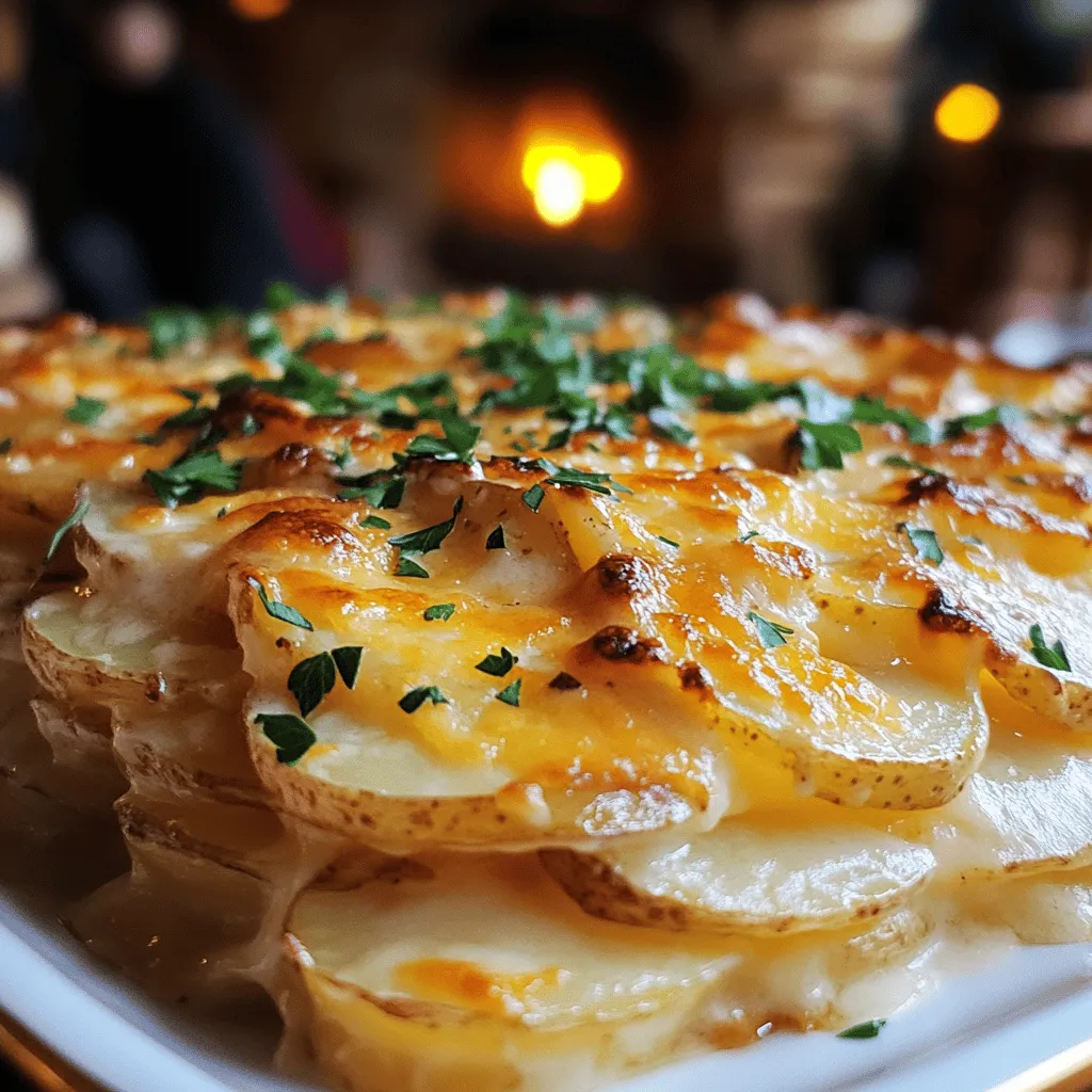 To create a vegan gratin dauphinois, you need some key ingredients. You should start with Yukon Gold potatoes. They are creamy and hold their shape well when cooked. You will need four large potatoes, thinly sliced.
