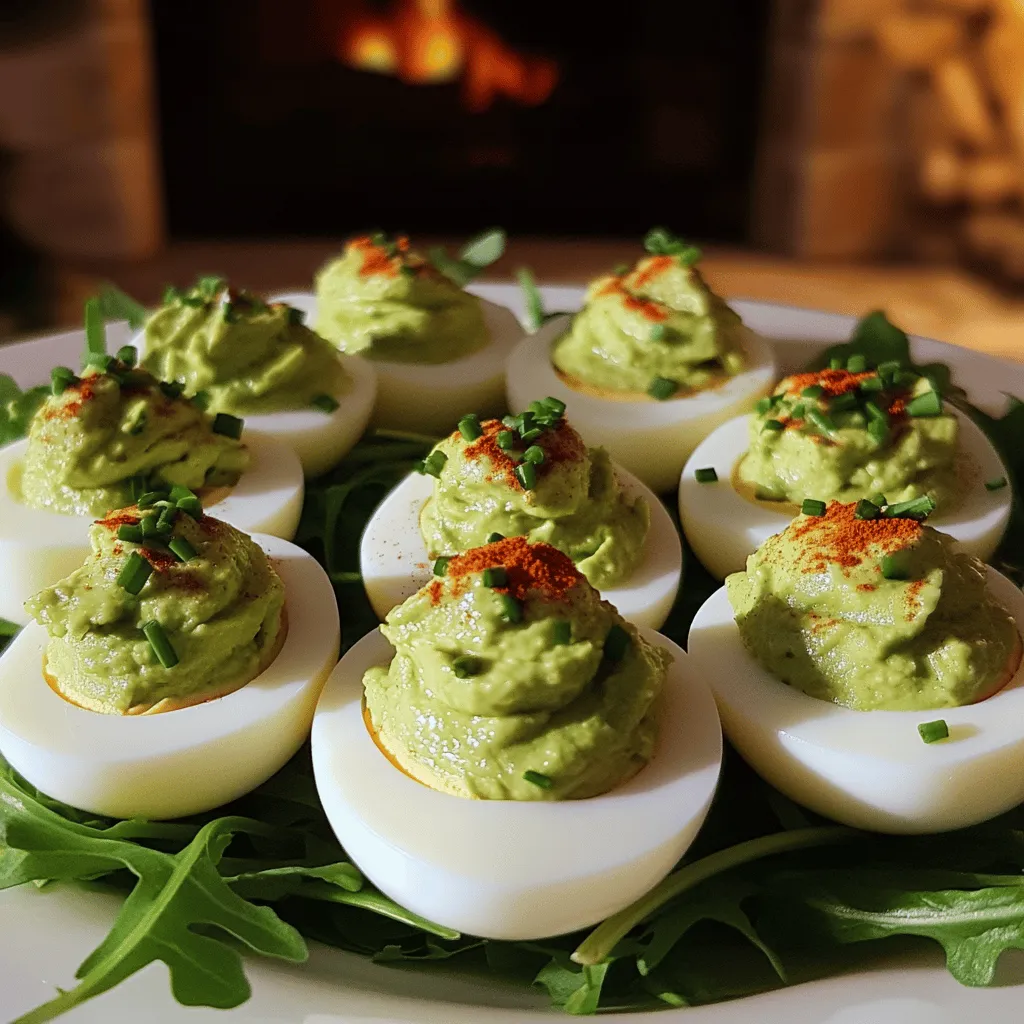 To make avocado deviled eggs, you need a few simple items.