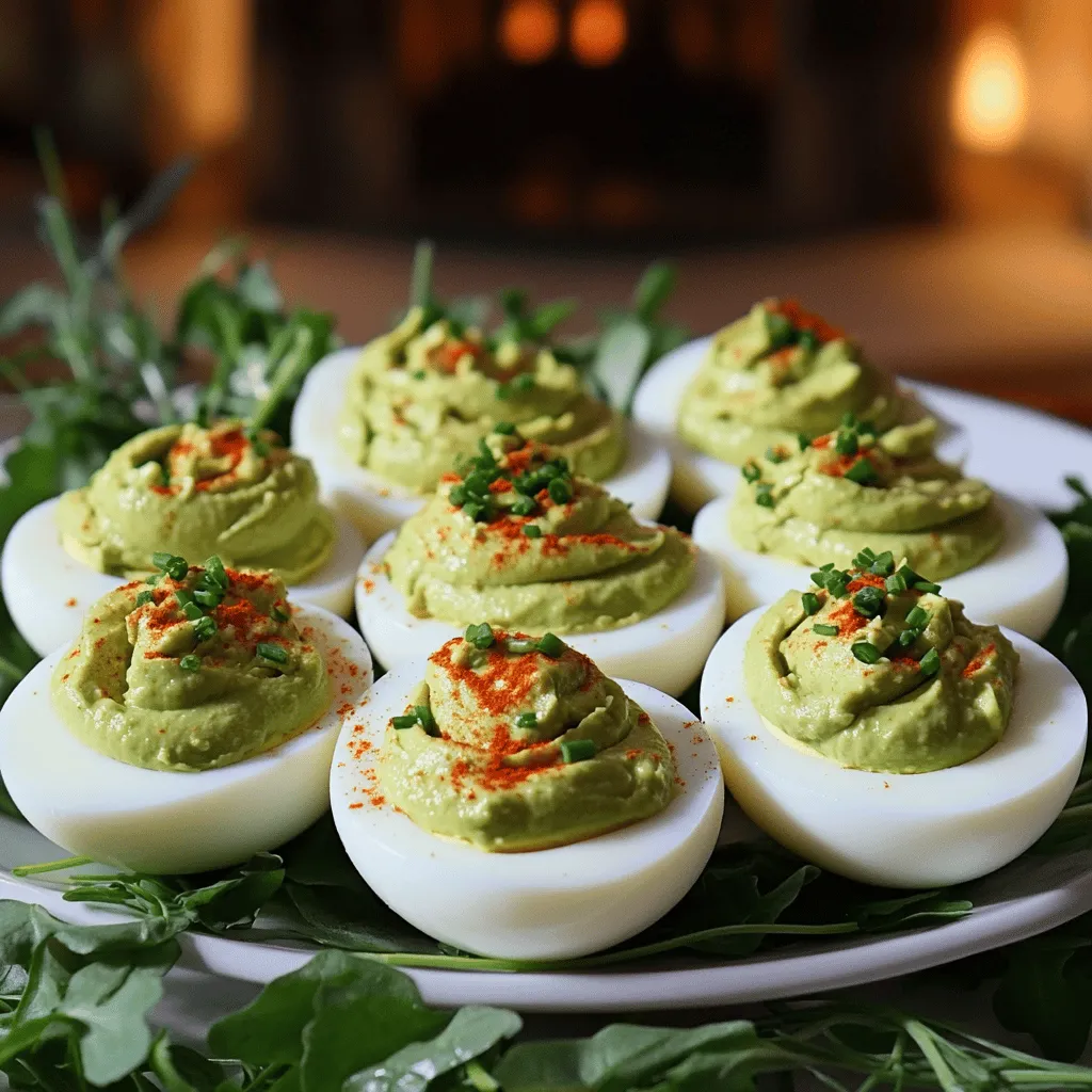 To make avocado deviled eggs, you need a few simple items.