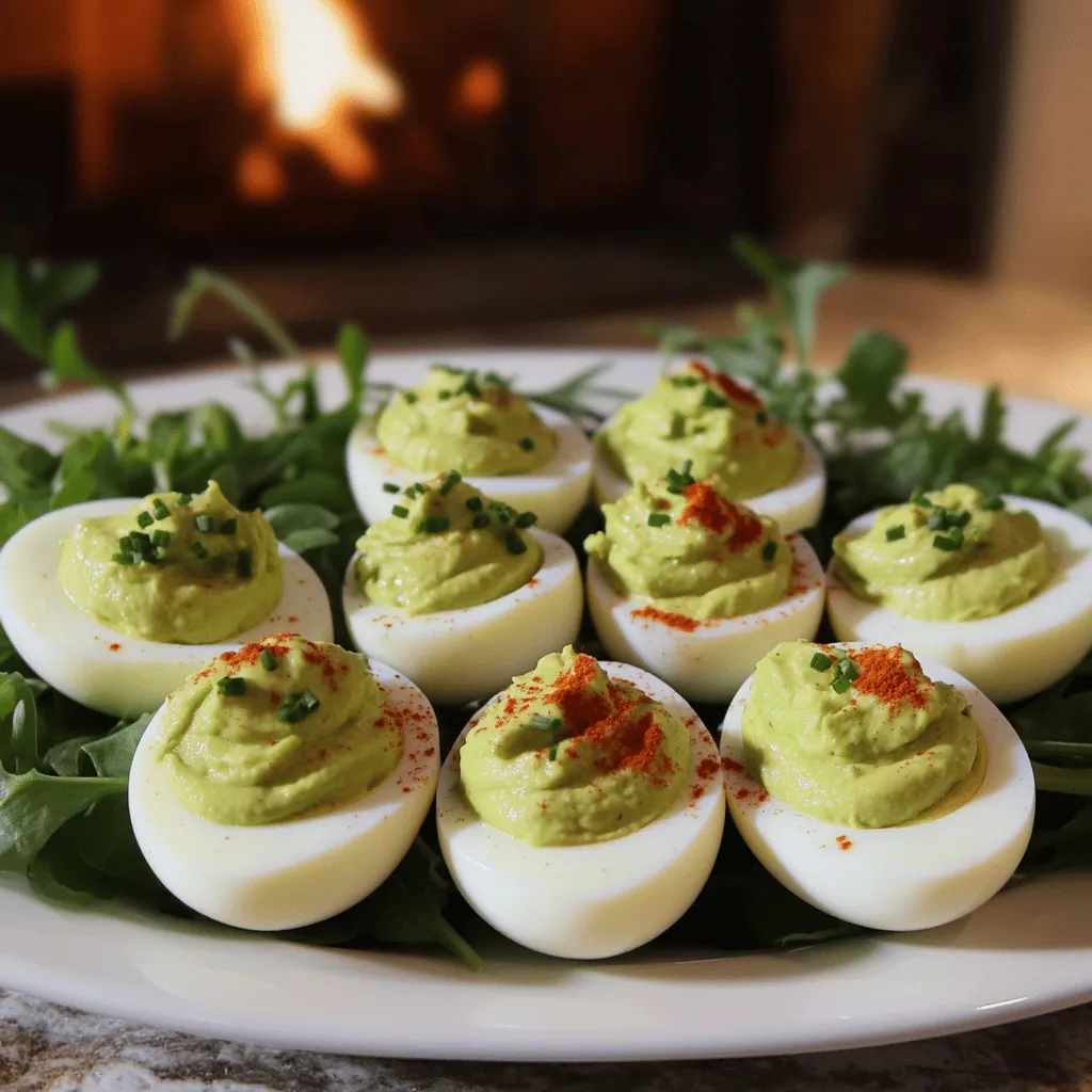 To make avocado deviled eggs, you need a few simple items.
